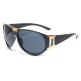 (6 PACK) Wholesale Sunglasses Unisex Fashion Outdoor Sport Cycling Futuristic Hip Hop Punk 2024 - BulkSunglassesWholesale.com - Grey Frame Grey